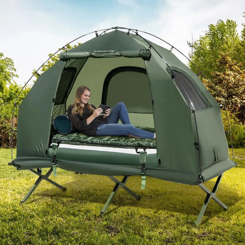 tent cot 2 person 1-Person Tent Cot with Mattress & Pillow – Glamor Camping